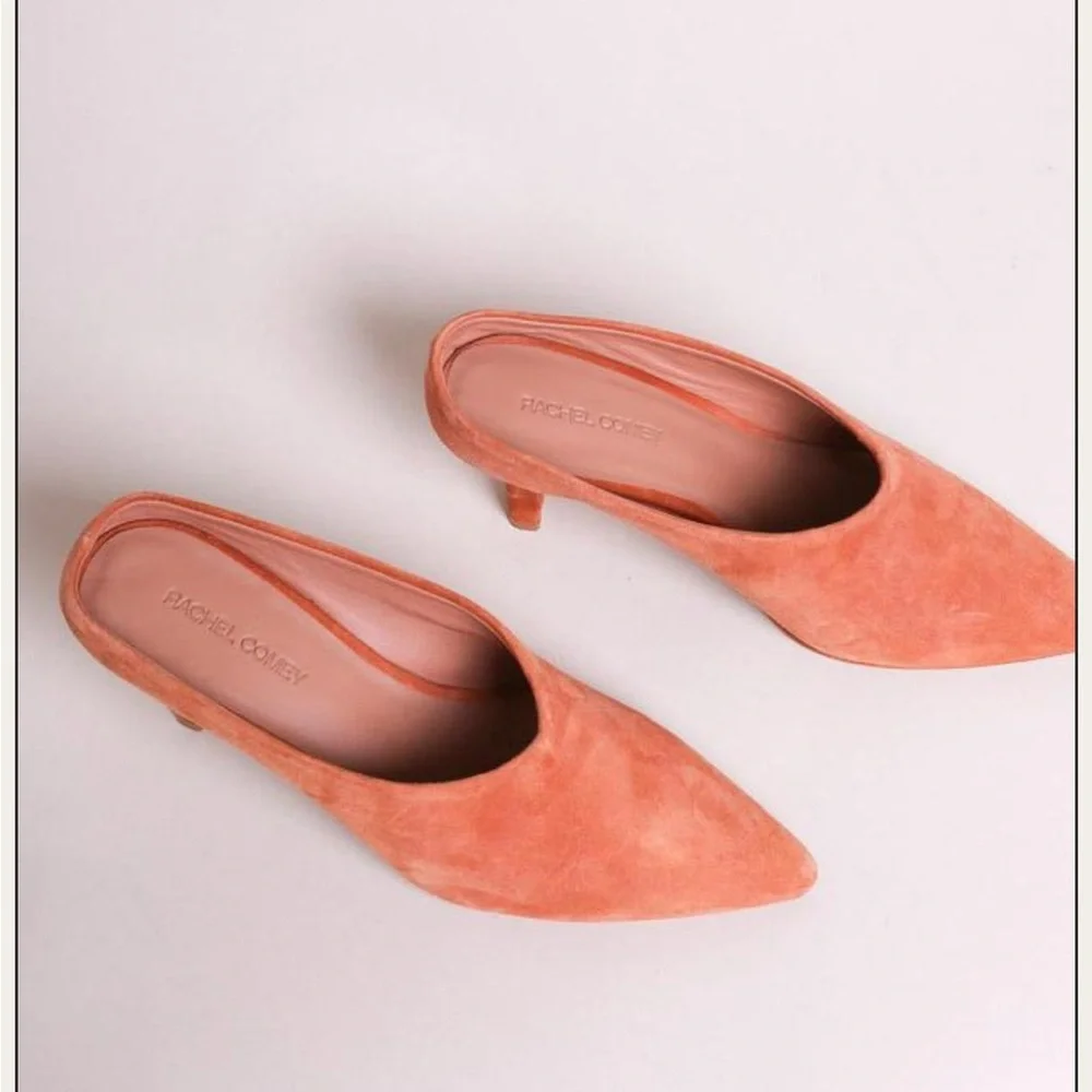 Rachel Comey Peach Suede Alder Mules Pumps - Picture 6 of 14